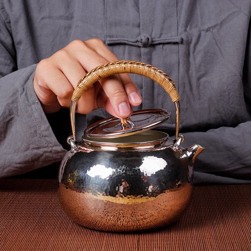 一胜斋手工银壶茶道水壶纯银s999烧水烧水壶壶口茶壶
