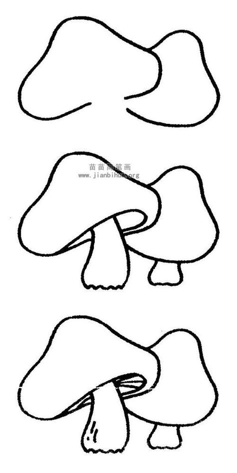 关键词简笔画蘑菇的画法图片植物简笔画简笔画大全 上蘑菇简笔画-植物