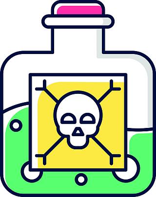 危险的液体颜色图标高度危险的化学品瓶中的绿色毒药有机化学有毒有害