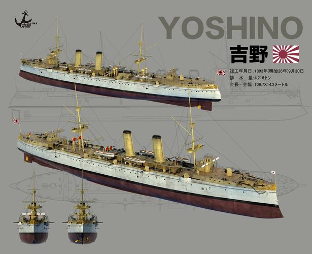 战略网首发 旧日本联合舰队吉野号穹甲巡洋舰
