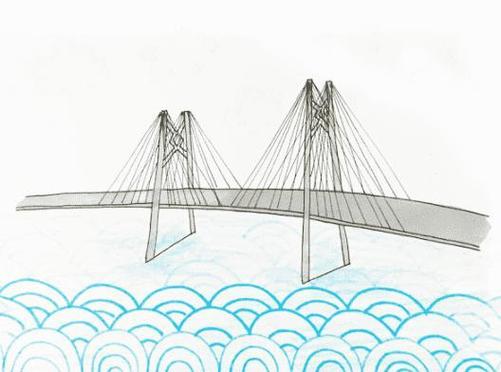 大桥简笔画斜拉桥天津桥的简笔画怎么画2016儿童简笔画斜拉桥斜拉桥简