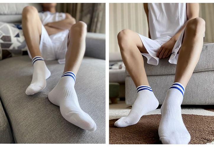 雪澈丝袜短袜支持国货袜子男短袜潮韩版男生白袜运动简约个性学院风