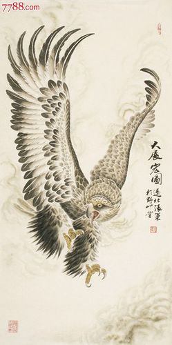 中国美协会员"张策"工笔花鸟画《大展宏图》,笔墨细腻,生动传神