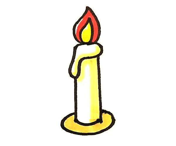 儿童学画蜡烛教程 蜡烛简单的简笔画插图(4)