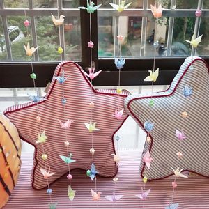 手工折纸叠好星星千纸鹤折纸成品穿线一串店铺活动布置道具装饰品