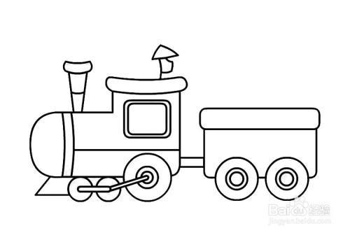 卡通小火车的简笔画