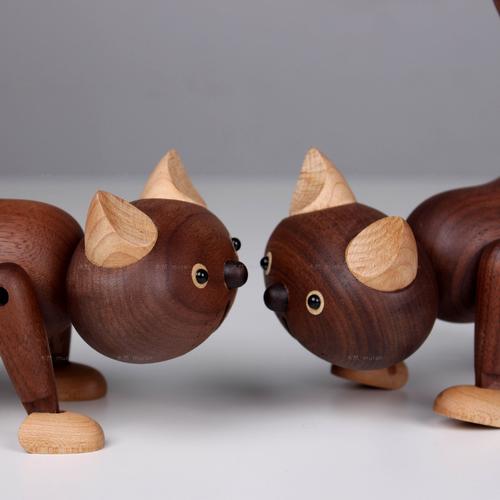 原创木制品大脸猫创意家居工艺品摆件木质猫咪摆件六一儿童节礼物