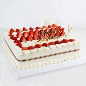网红 长方形草莓 新鲜水果 生日蛋糕定制礼物 上海同城速递