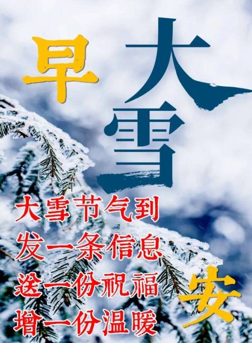 今日大雪节气最新版漂亮大雪早安祝福语表情图片大全问候语段句子