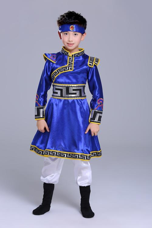 儿童演出服少数民族服装蒙古族男童蒙古藏族舞蹈蒙族儿童演出服