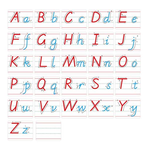 26个英文字母大小写英语卡片字母笔画教具学习启蒙教学用具冰箱磁性贴