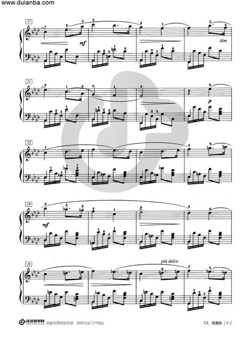 钢琴谱浪漫曲op17no3