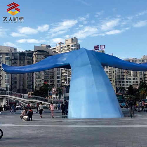 江西不锈钢雕塑订做鲸鱼尾雕塑商业广场景观雕像