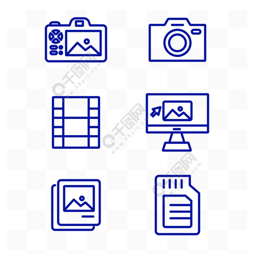 网络线条照相机图片储存卡icon图标素材 模板免费下载_ai格式_3072像