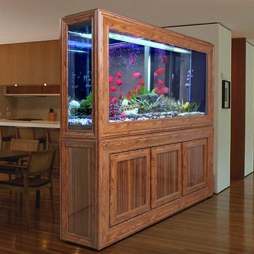 欧宝中式生态金龙鱼缸水族箱创意玄关客厅大型
