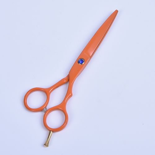 剪刀 理发剪 美容美发剪刀 橘色烤漆剪刀 带尾剪刀 不锈钢剪刀