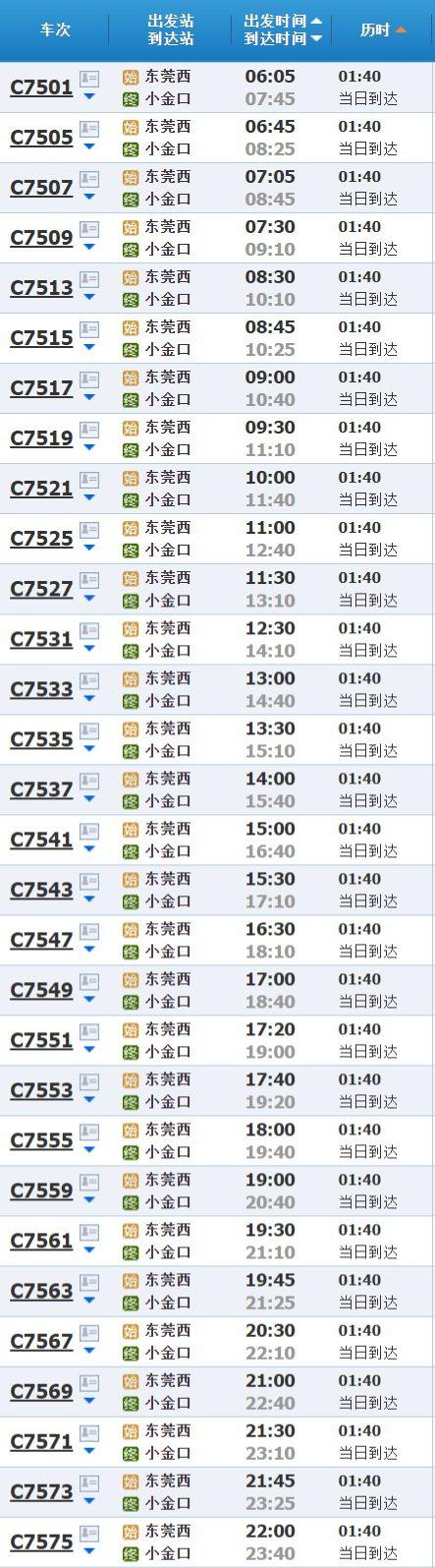 莞惠城轨首末班车时刻表工作日周末