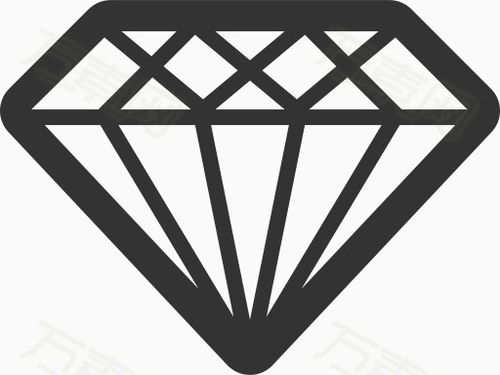卡通钻石 手绘钻石 钻石图标 钻石线条