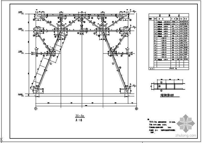 某常见刚性柱间支撑形式节点构造详图-钢结构节点详图-筑龙结构设计