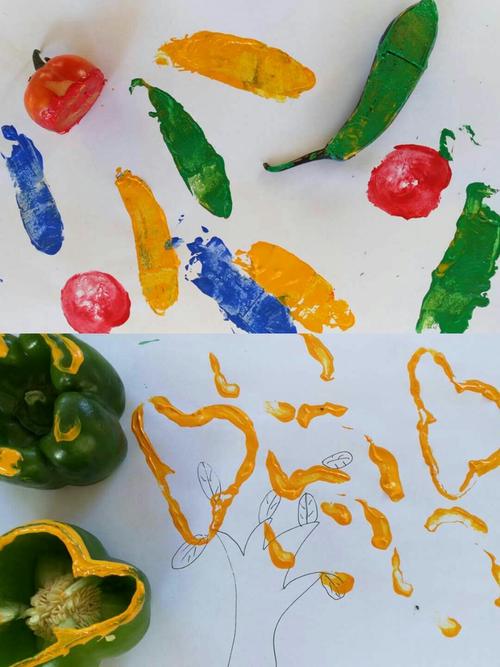 河浃溜幼儿园小班教育活动——《蔬菜水果盖大印》