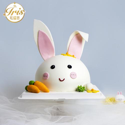 网红可爱动物立体兔子造型创意女生宝贝定制生日蛋糕深圳同城配送