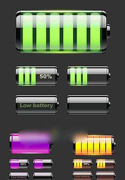 手机电池电量图标矢量