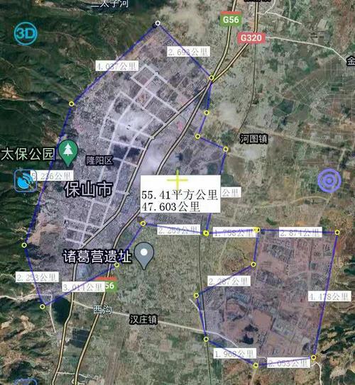 卫星上看云南保山市各县建成区面积,隆阳区遥遥领先,龙陵县最小