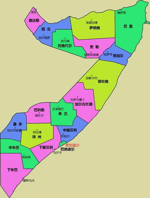 索马里区划图