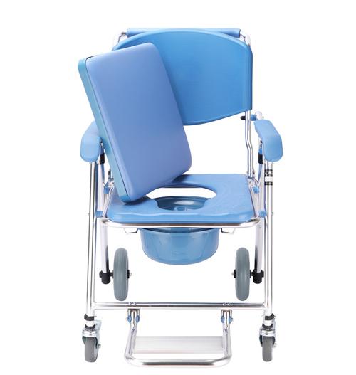 卫宜康带轮坐便椅老人坐便器轮椅车洗澡椅移动马桶椅可折叠坐便凳老人