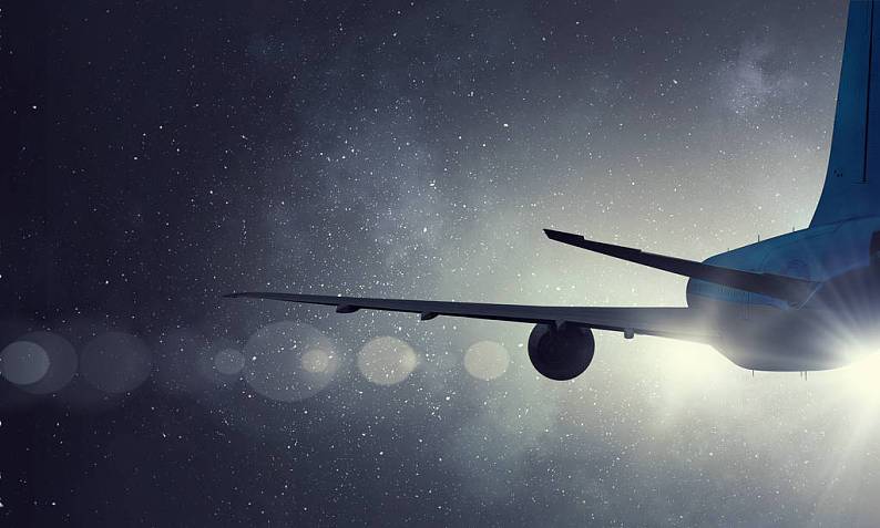 客机,夜晚,运输,飞,夜空_高清图片_全景视觉