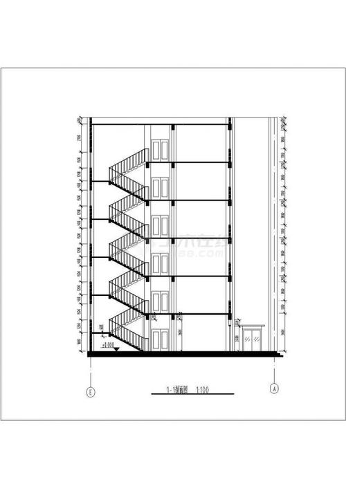 河南某高校4460平米左右6层框架结构行政办公楼建筑设计cad图纸