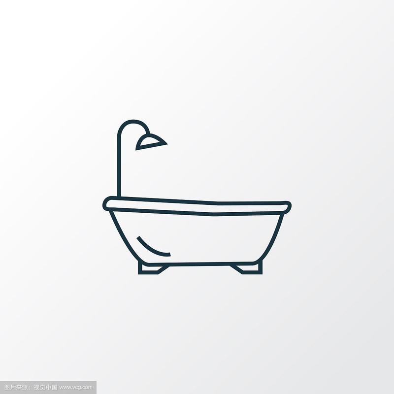 浴缸图标线条符号优质隔离