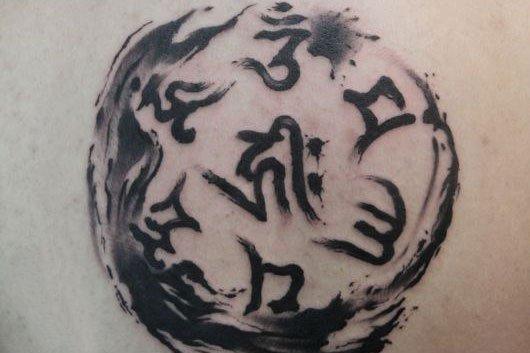 六字真言纹身图案佛教纹身图案