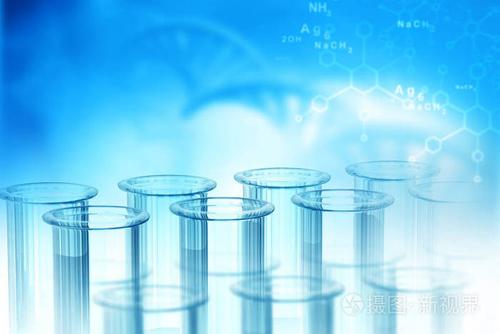 实验室, 化学, dna 结构, 蓝色背景.3d 插图生物化学概念