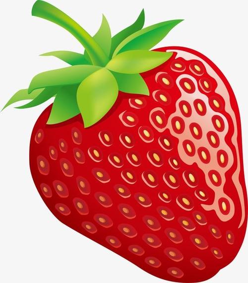 卡通小草莓手绘卡通水果红色奶油草莓插画设计