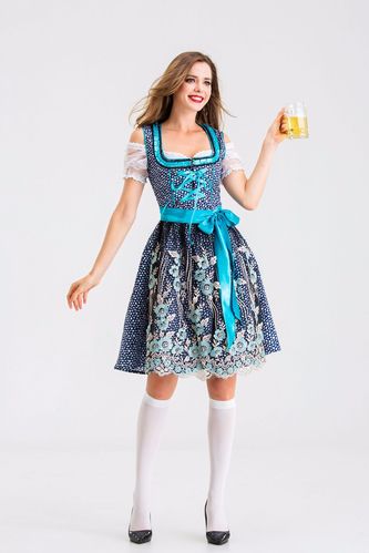万圣节德国慕尼黑啤酒服女 巴伐利亚传统民族服装 阿尔卑斯山民服