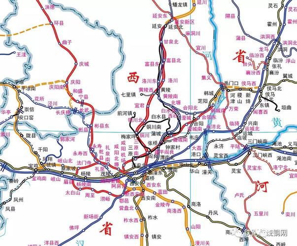 国家铁路网规划及现状示意图西延高铁跨越渭河在西禹高速东侧设高陵站