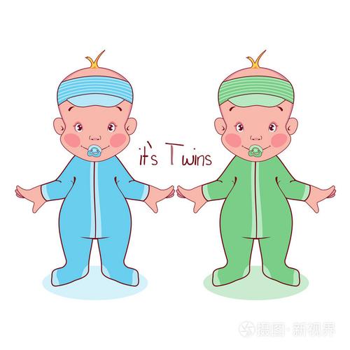 矢量图的小孩子在诉讼中,它的双胞胎,男孩插画-正版商用图片1pie7b-摄