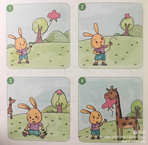 写美篇幼小衔接语文看图说话:小兔放风筝 图1:一天,小兔在树林边的