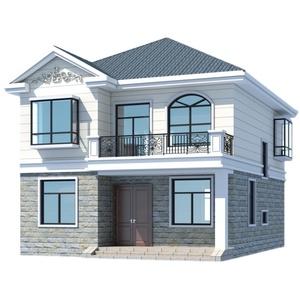 新品二层b别图设效图纸两层洋楼房屋设计自建房样墅计果图带阳台