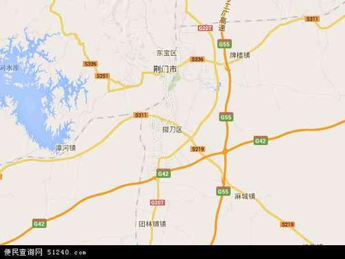中国湖北省荆门市掇刀区地图(卫星地图)