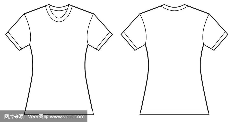 女性空白衬衫设计模板