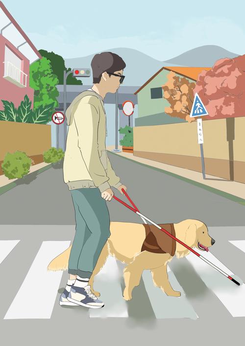"无视,不无视"关注盲人社会问题系列插画设计-古田路9号-品牌创意