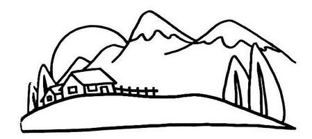 一座山脉怎么画简笔画简单漂亮 中级简笔画教程-第2张