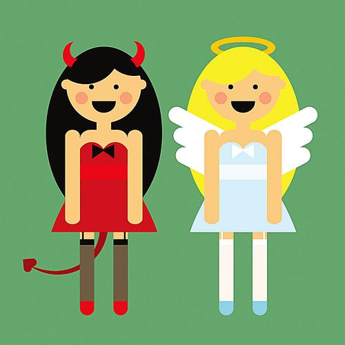 卡通天使和魔鬼