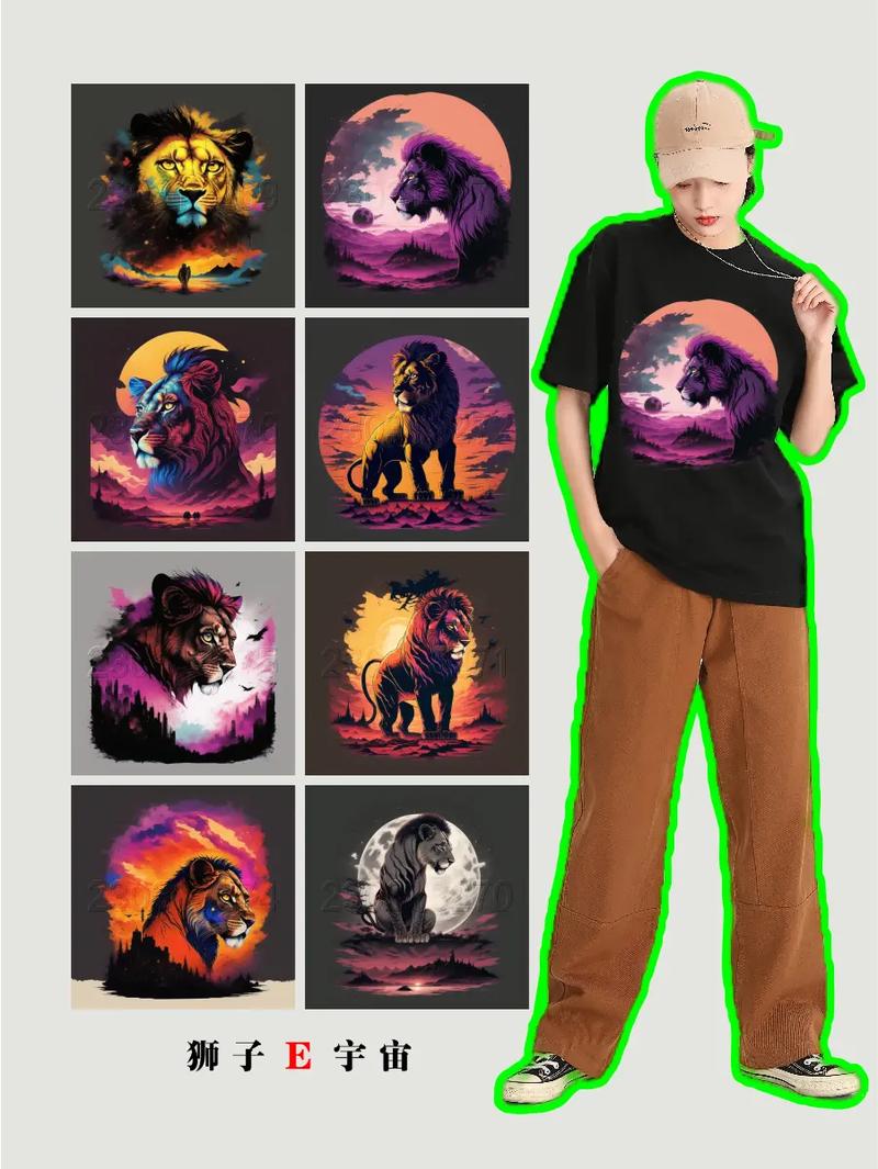 动物星球狮子元素t恤图案(e组).今日更新:原创设计《动物星 - 抖音