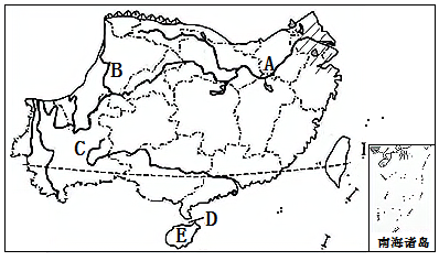 读"南方地区图",回答下列问题:(1)填出图中字母代表的地形区名称:平原