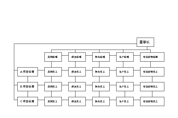 图5-6 矩阵制组织结构