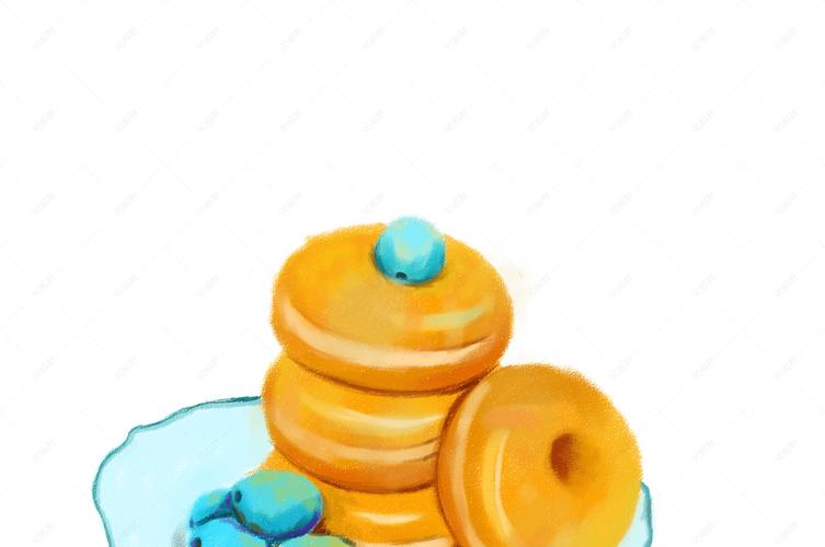 甜甜圈葡萄小清新装饰插画