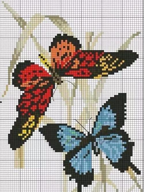 今天分享给大家就是各种蝴蝶十字绣图案 .